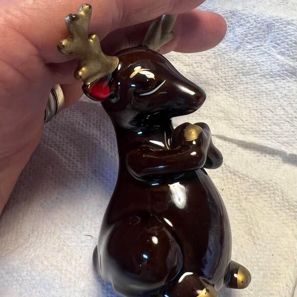 Vintage Kimple Ceramic Painted Reindeer Made in Japan Christmas Holiday 1950s - Picture 3 of 9